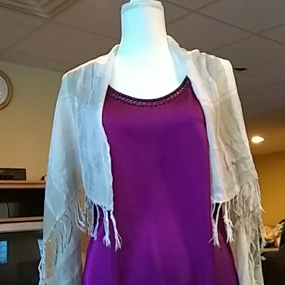 White and creme wrap/shawl